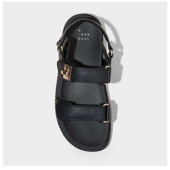 Womens Jonie Footbed Sandals 7.5 Faux Leather Open Toe ,A New Day - Picture 5 of 6